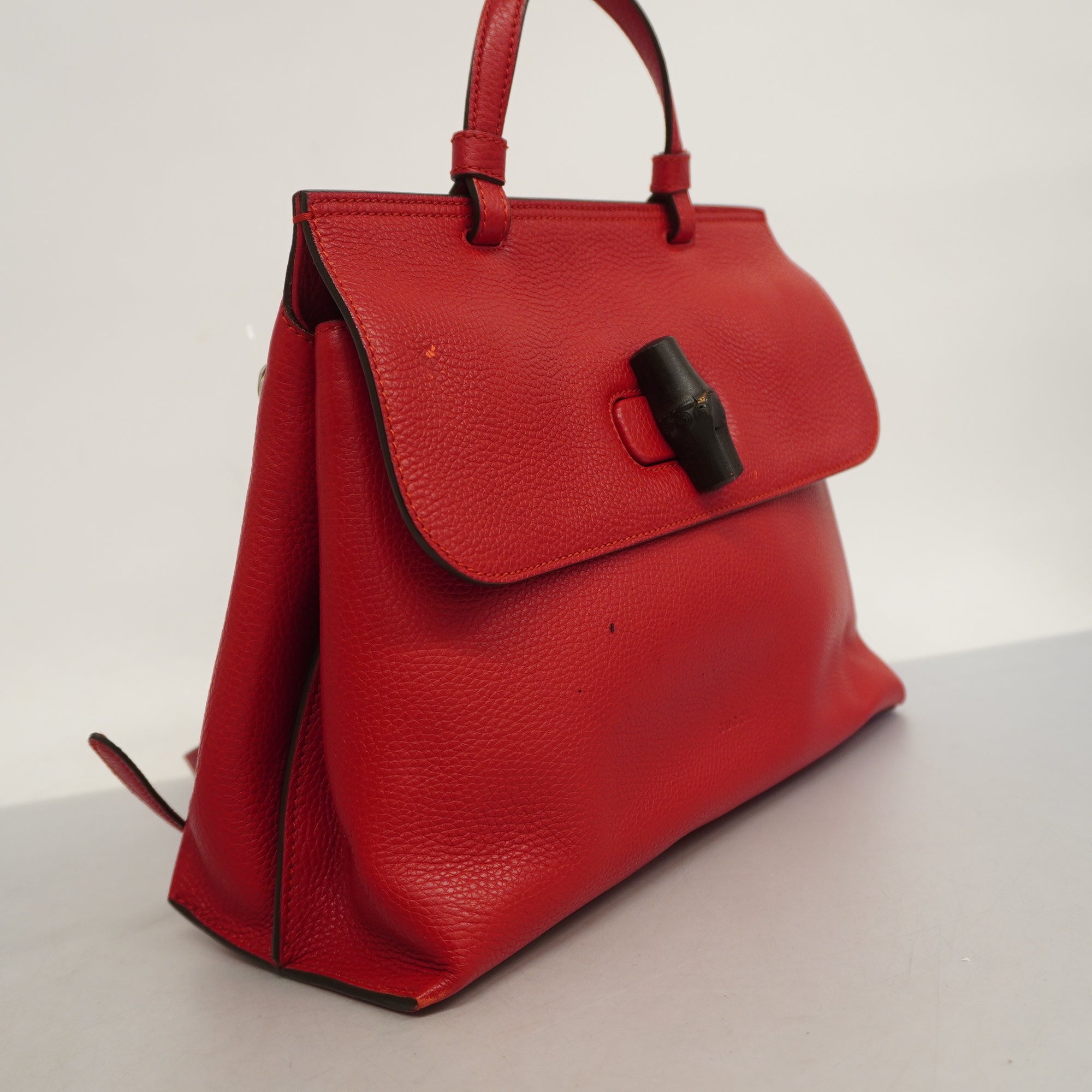 Gucci Bamboo 2way Bag 392013 Women's Leather Handbag,Shoulder Bag Red Color
