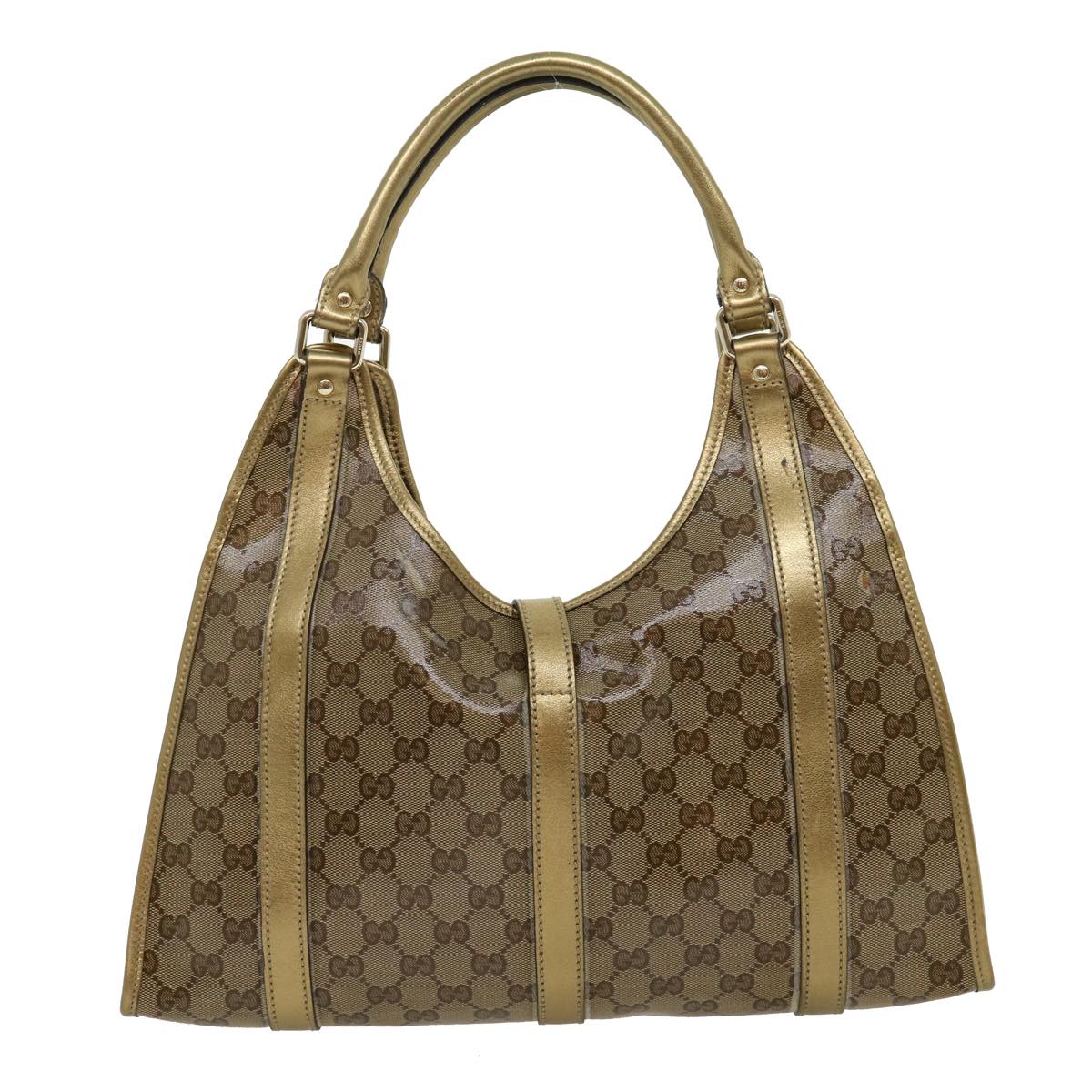 GUCCI GG Canvas Shoulder Bag Coated Canvas Beige Gold 30355