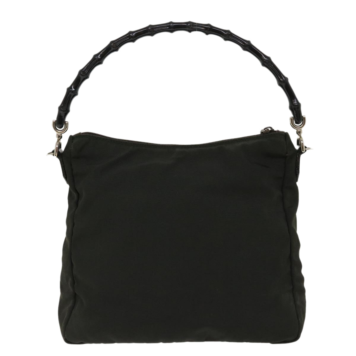 GUCCI Bamboo Shoulder Bag Nylon 2way Khaki 00005092122 ki2191