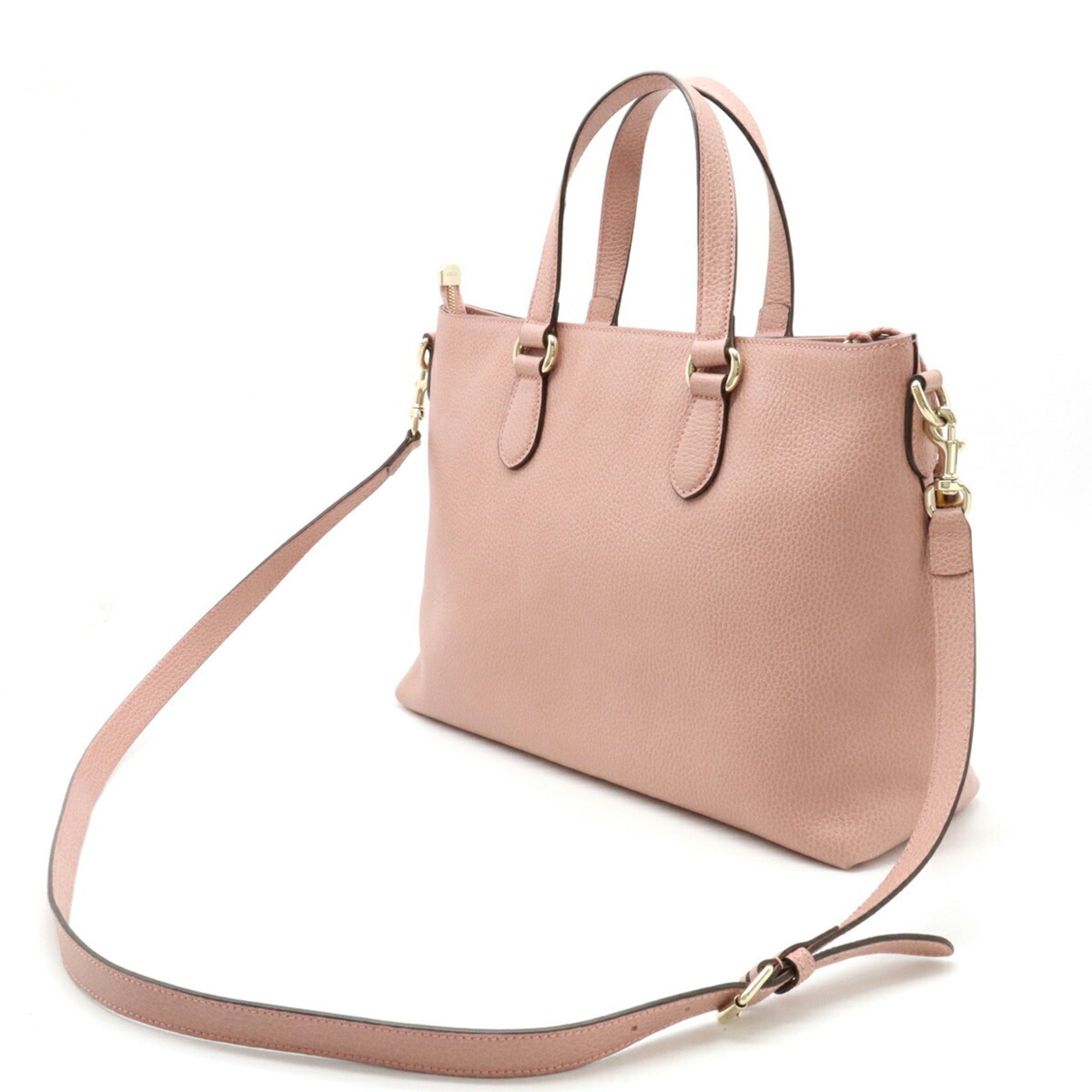 GUCCI Bamboo Tote Bag Handbag Shoulder Leather Pink 449642