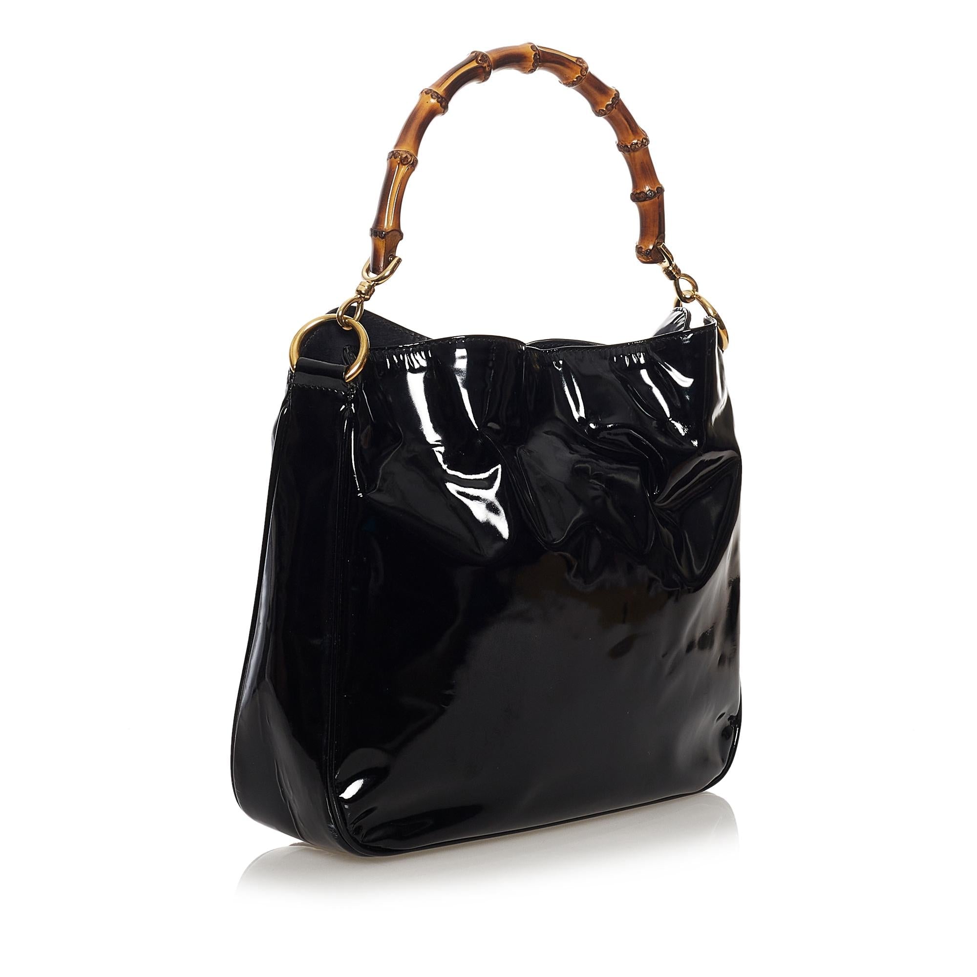 Gucci Bamboo Patent Leather Satchel SHG33215