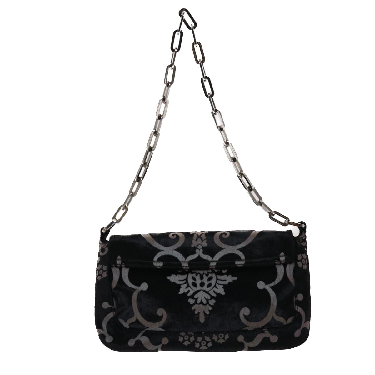 GUCCI Chain Shoulder Bag Velor Black 0013829 am4747