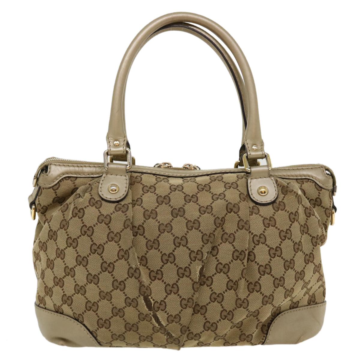 GUCCI GG Canvas Shoulder Bag Beige 247902 ro787