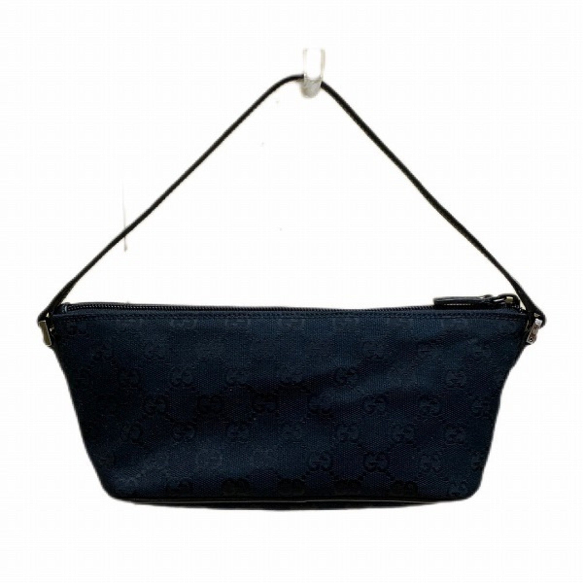 GUCCI GG canvas pattern hand pouch 07198 2123 black bag handbag ladies