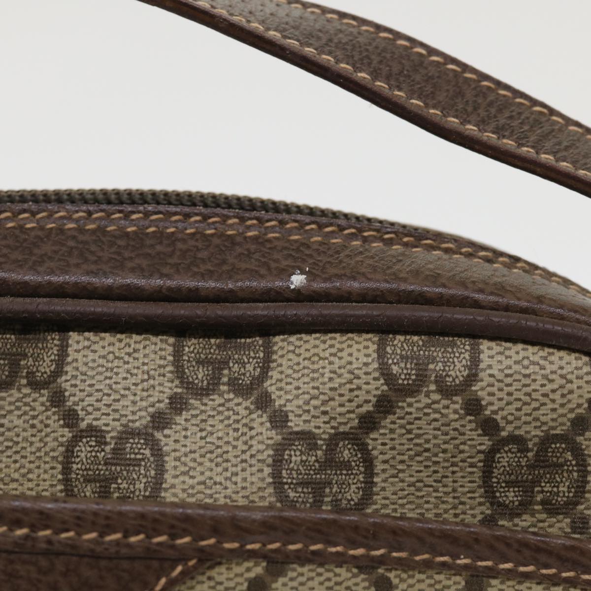GUCCI GG Canvas Shoulder Bag PVC Leather Beige 001.58.6594 fm2522