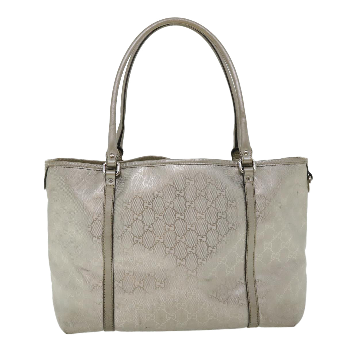 GUCCI GG Canvas Shoulder Bag Silver 197953 tp598