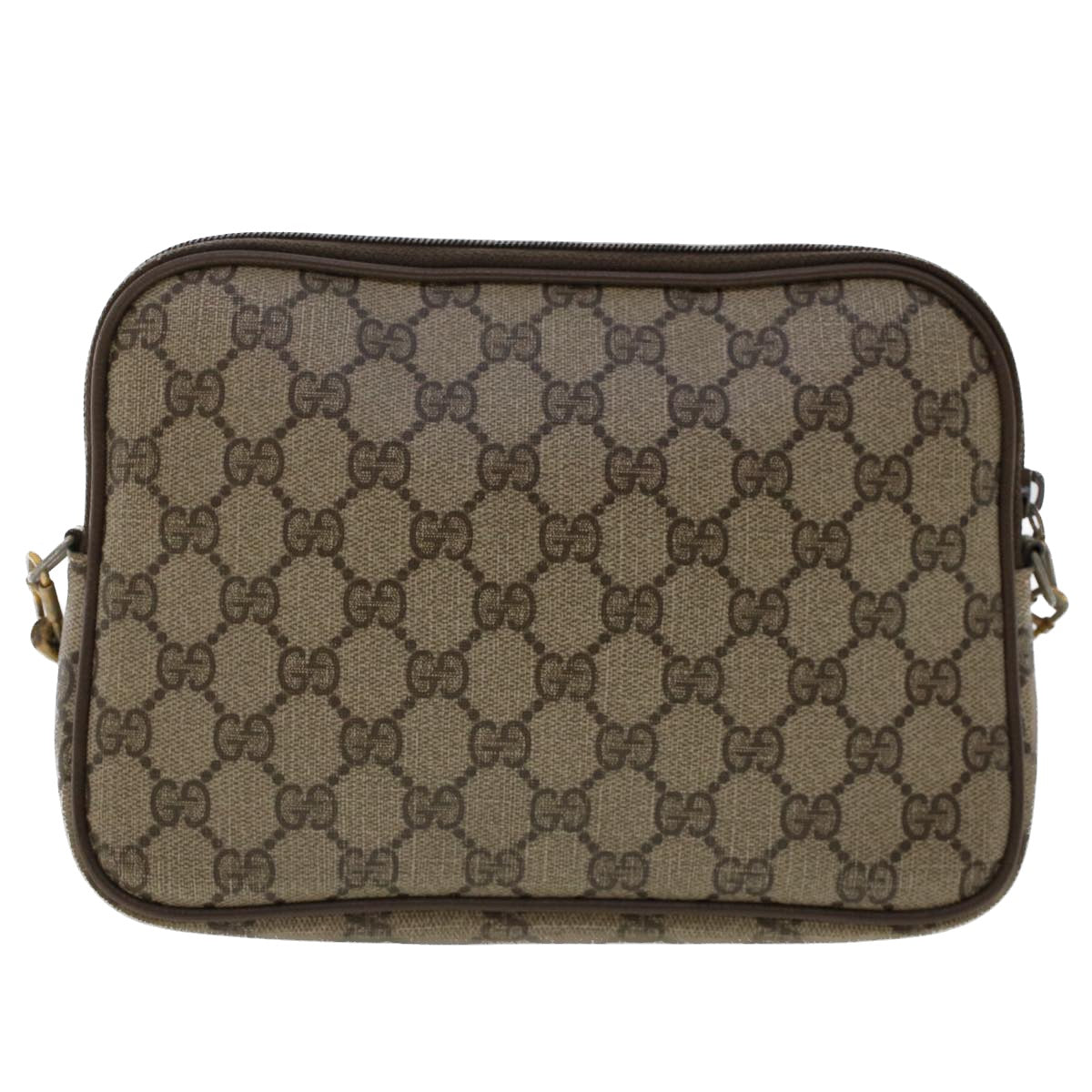 GUCCI GG Canvas Shoulder Bag PVC Leather Beige 48136