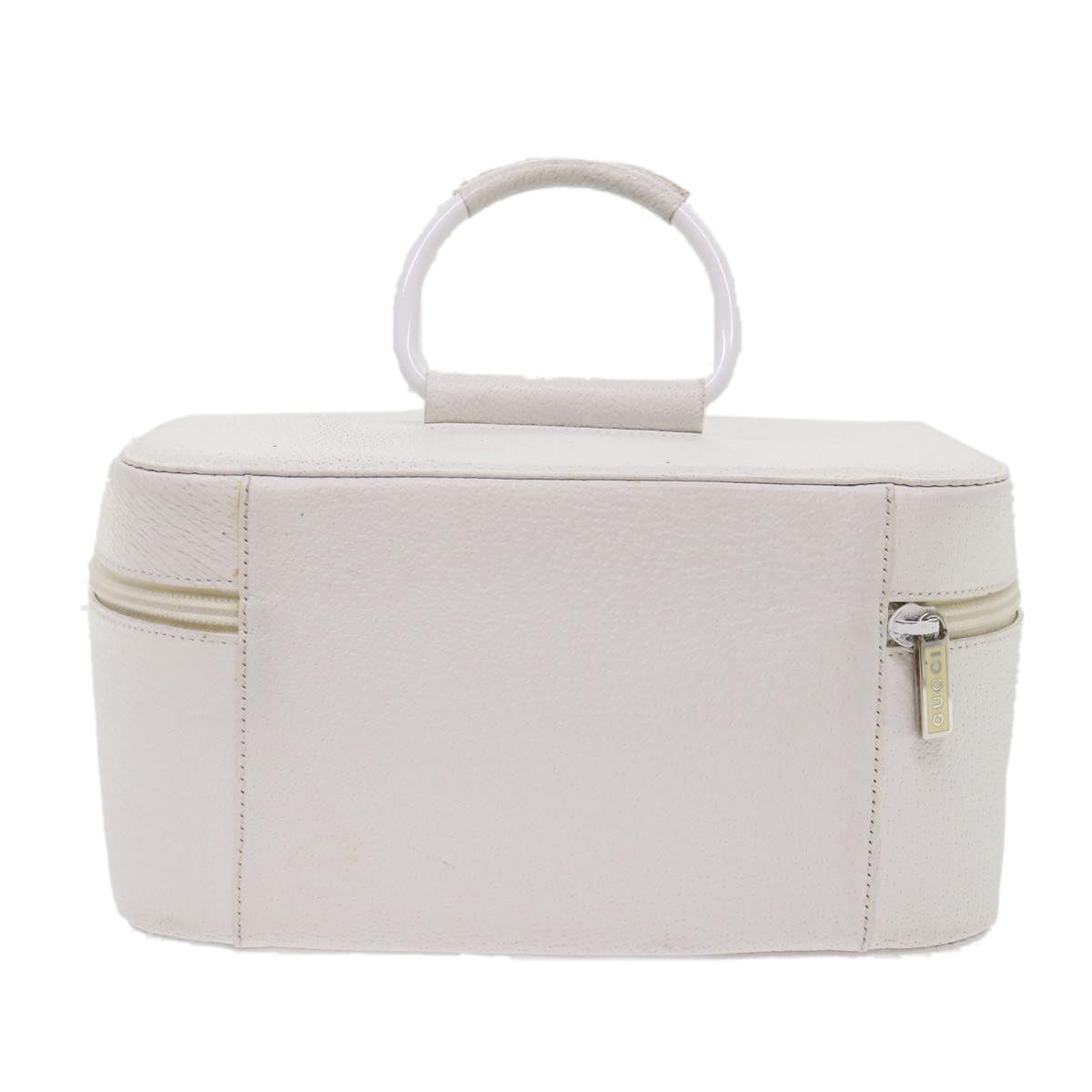 GUCCI Vanity Cosmetic Pouch Leather White 03917050710 bs6557