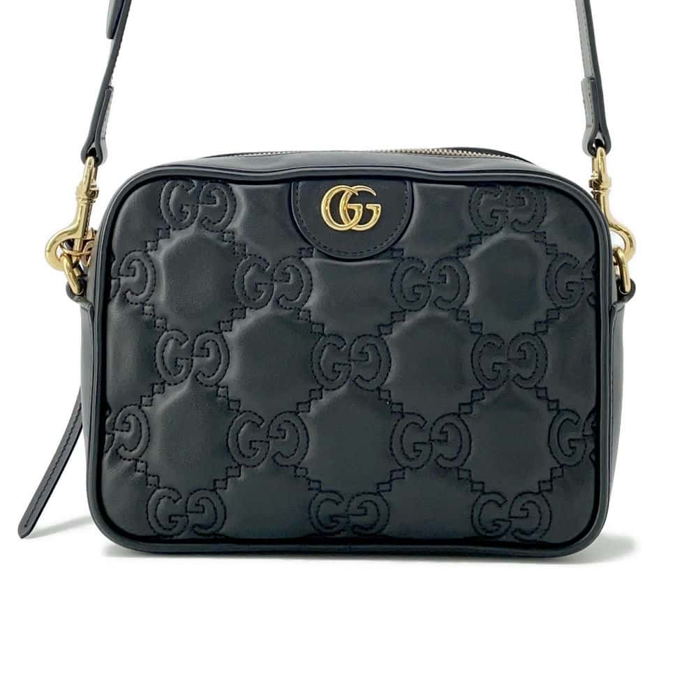 GUCCI GGMatelasse 2wayShoulder Bag Black 702234 Leather Size Small Women blackTopHandle Bags