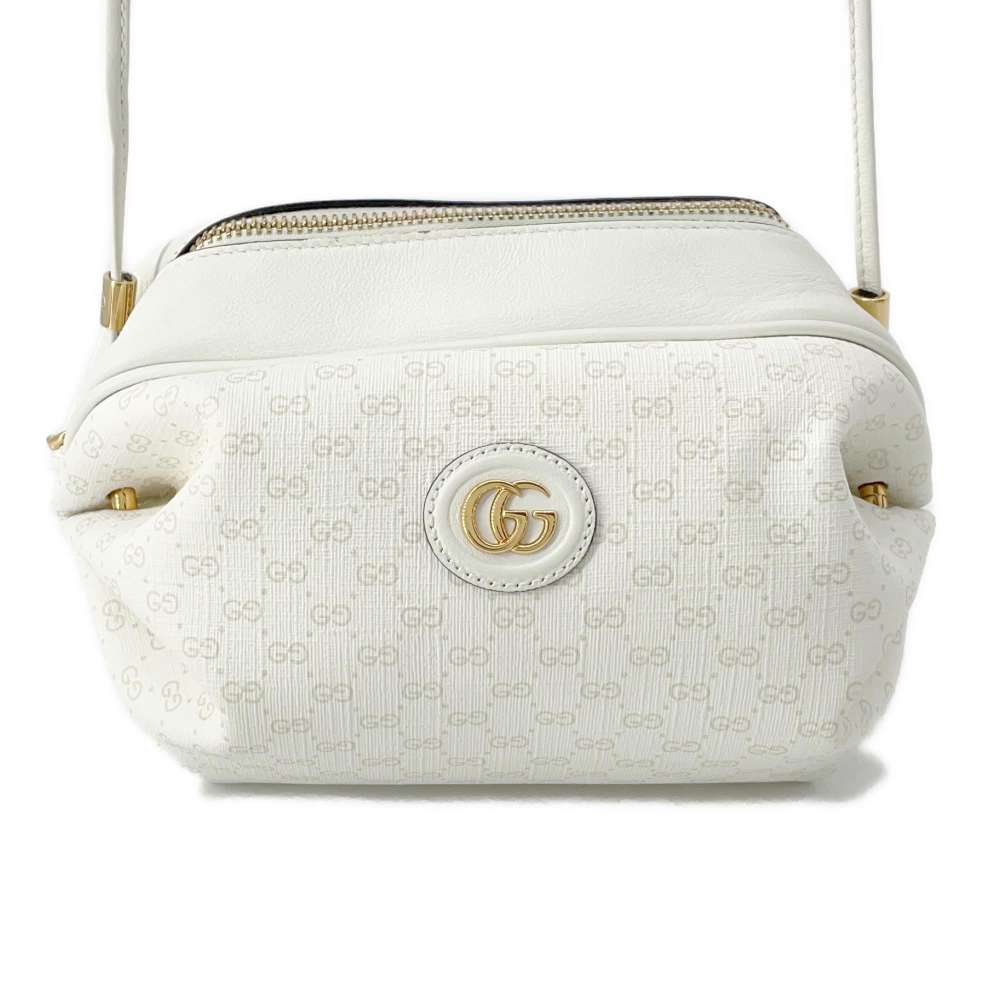 GUCCI Candy Motif Micro GG Shoulder Bag White 564580 PVC Leather