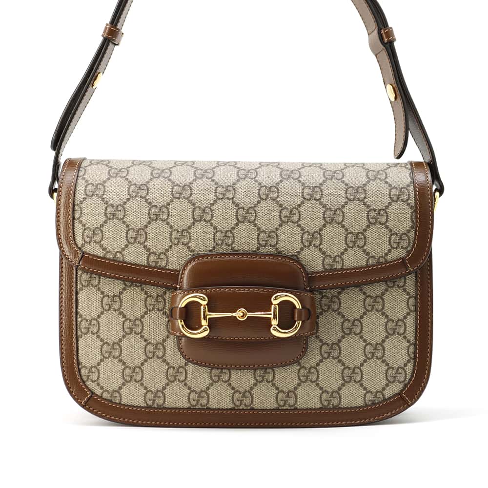 Gucci Horsebit 1955 Leathertrimmed Printed Coatedcanvas Shoulder Bag Women Brown Crossbody Bags