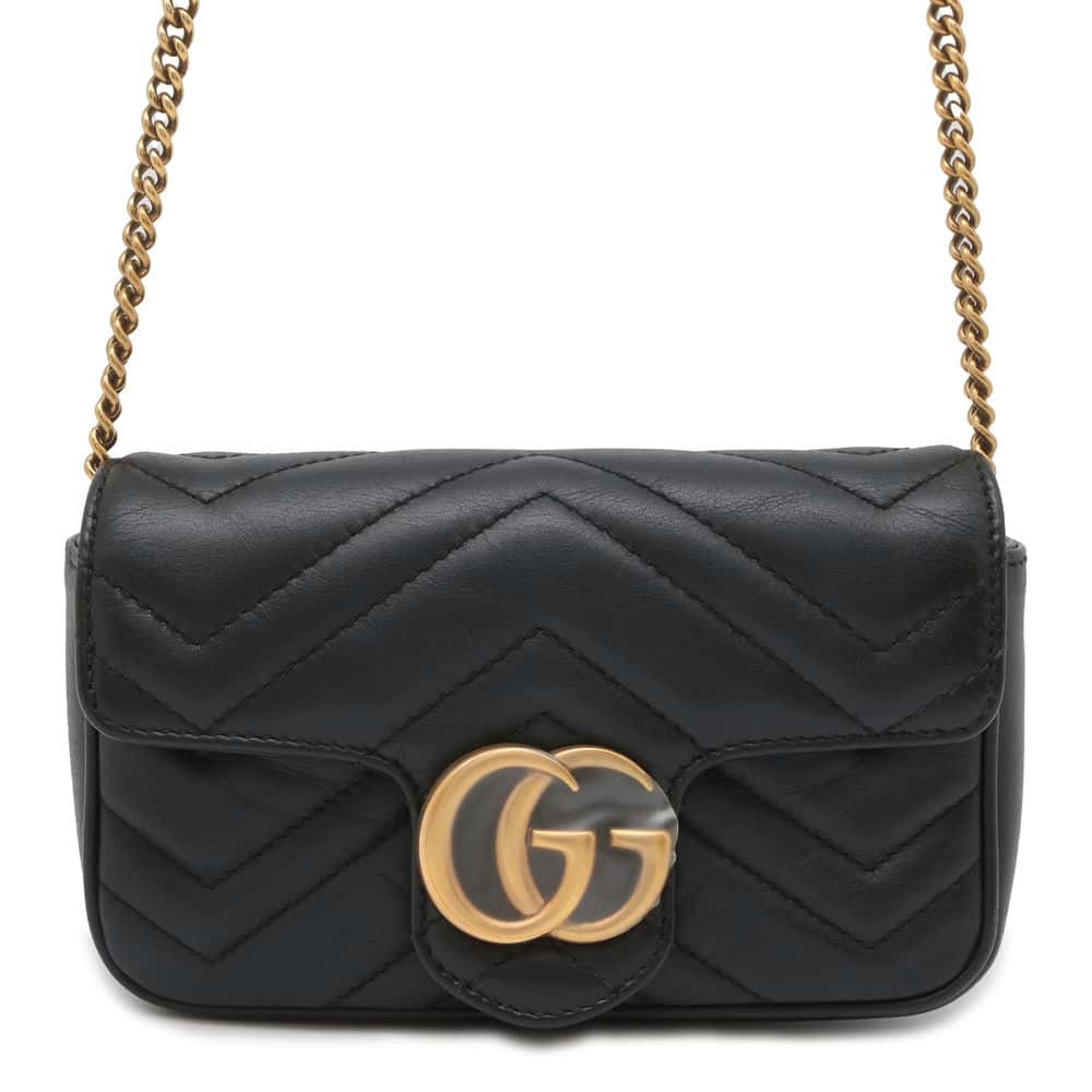 Gucci Gg Marmont Quilted Leather Shoulder Bag Women Black Crossbody Bags