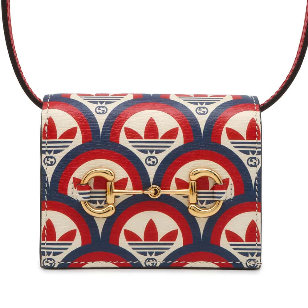 GUCCI GUCCI x adidas Horsebit Shoulder Wallet RedNavy 702248 Leather