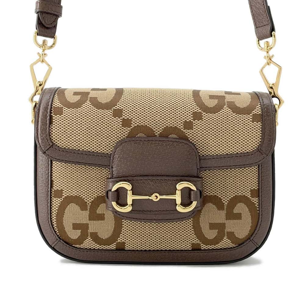 Gucci Horsebit 1955 Mini Jumbo GG Canvas Brown Beige