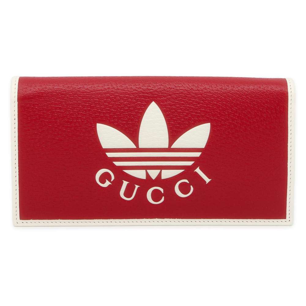 GUCCI adidas Collaboration Chain Wallet RedWhite 621892 Leather