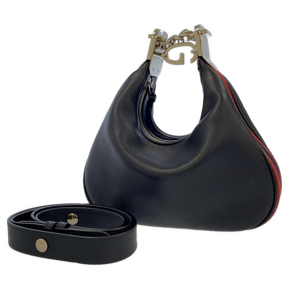GUCCI Attach Shoulder Bag BlackRed 699409 Leather Size Small