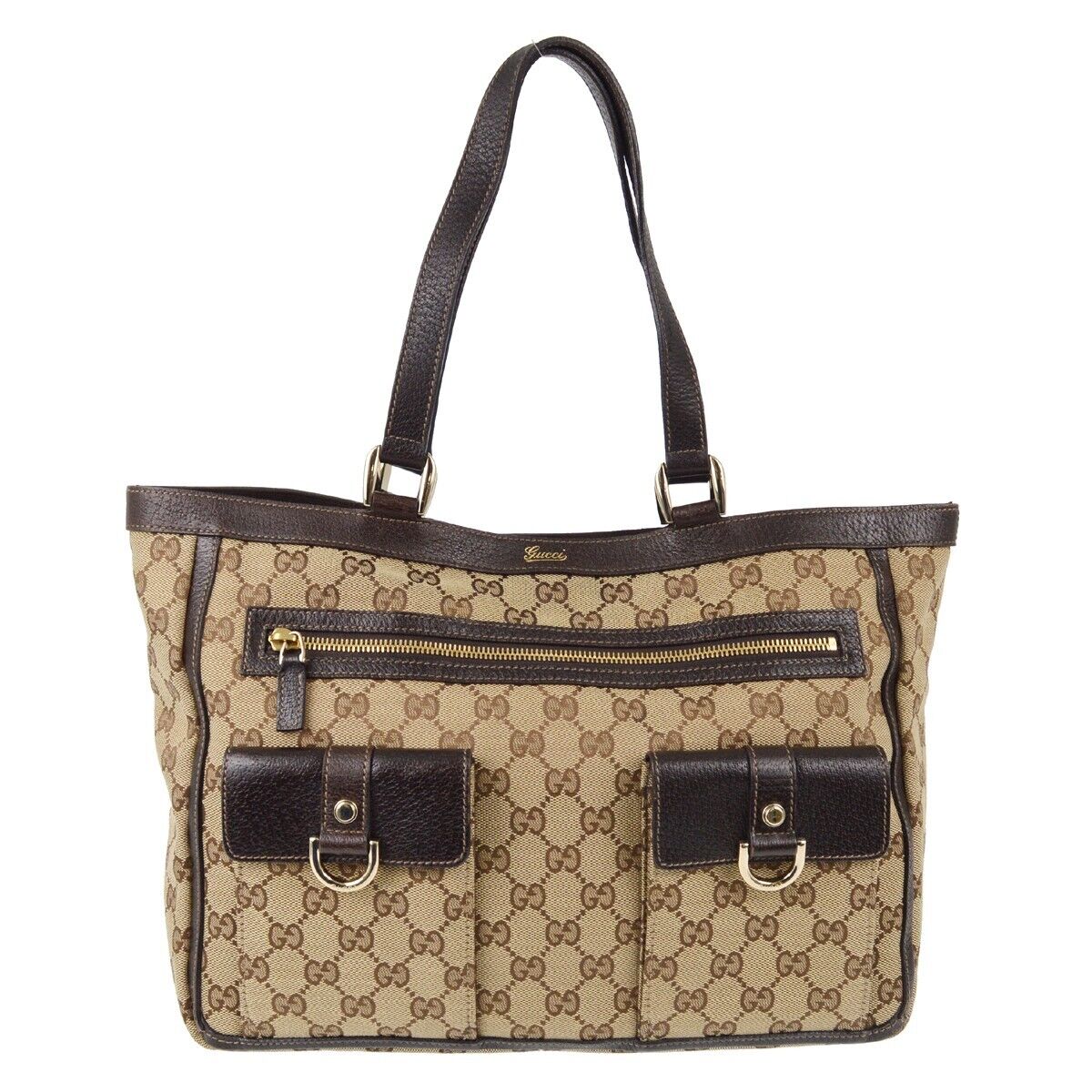 Gucci Beige Brown Gg Tote Handbag