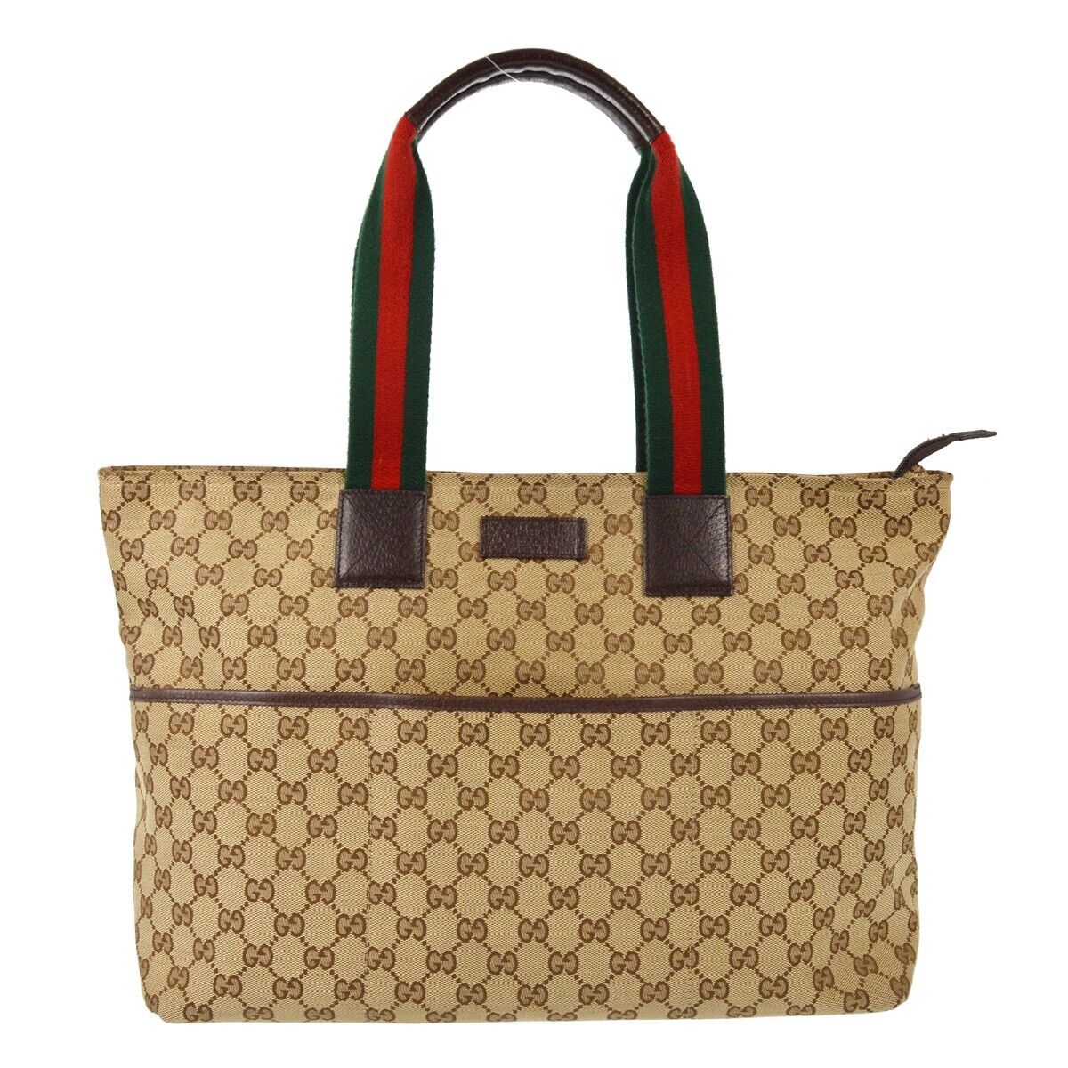 Gucci Beige Brown Sherry Gg Tote Handbag