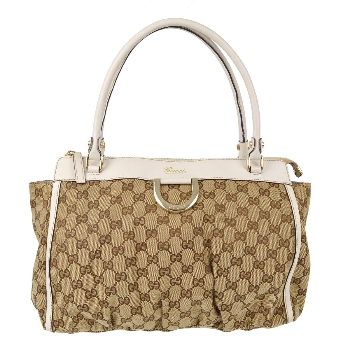 Gucci Beige White Gg Tote Handbag