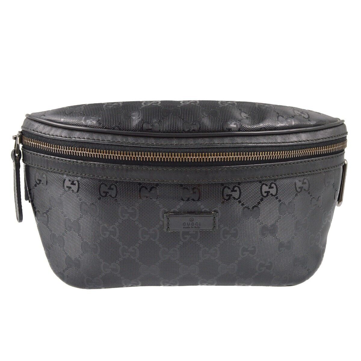 Gucci Black Pvc Gg Waist Bum Bag