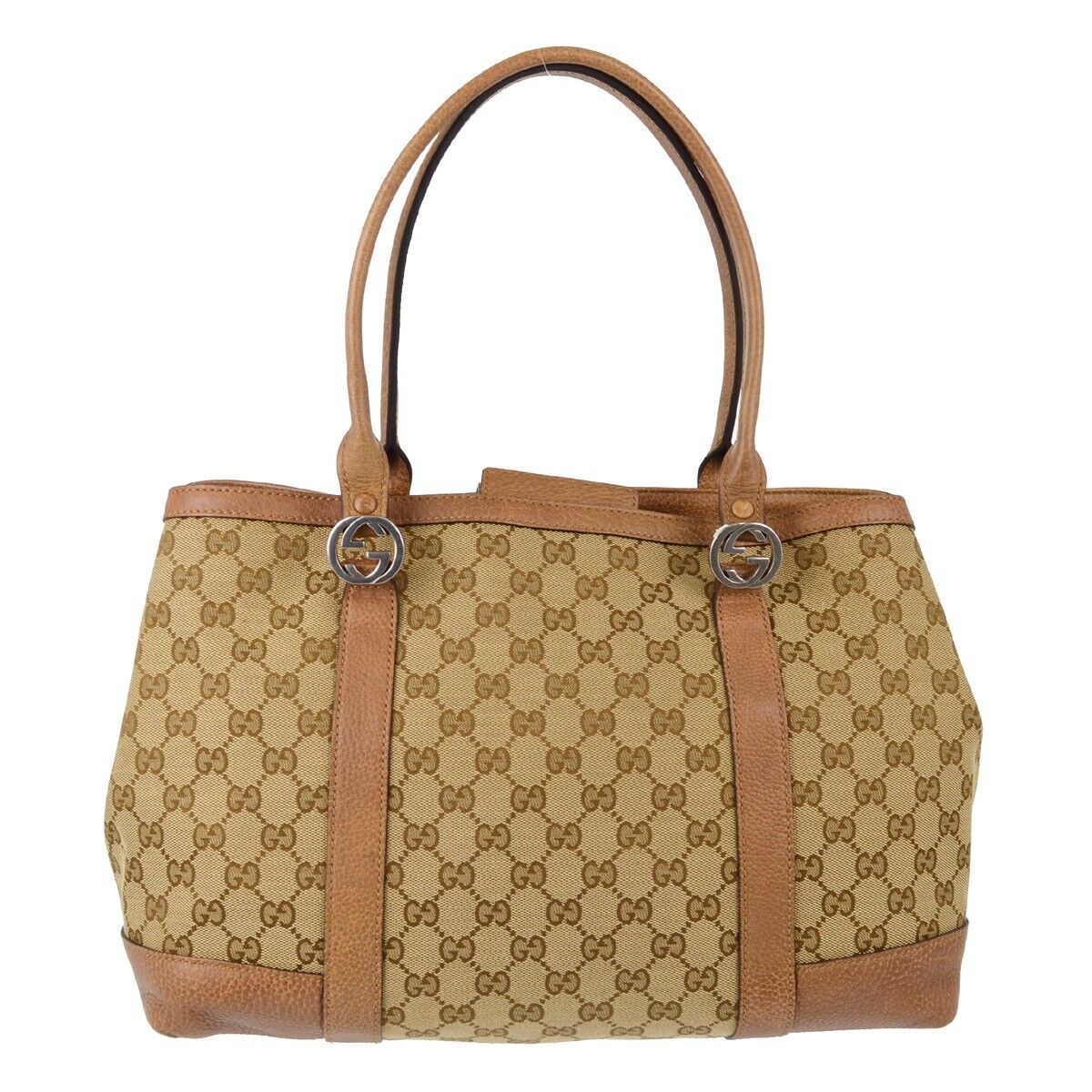 Gucci Beige Brown Gg Tote Handbag