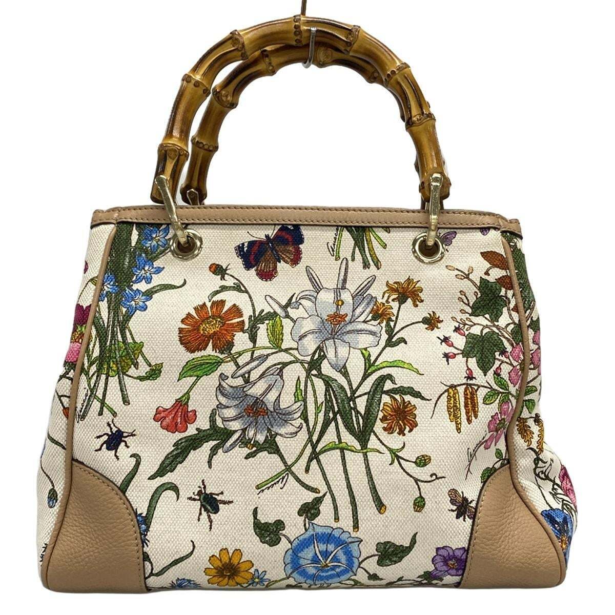 Gucci Bamboo Shopper Flora Cream