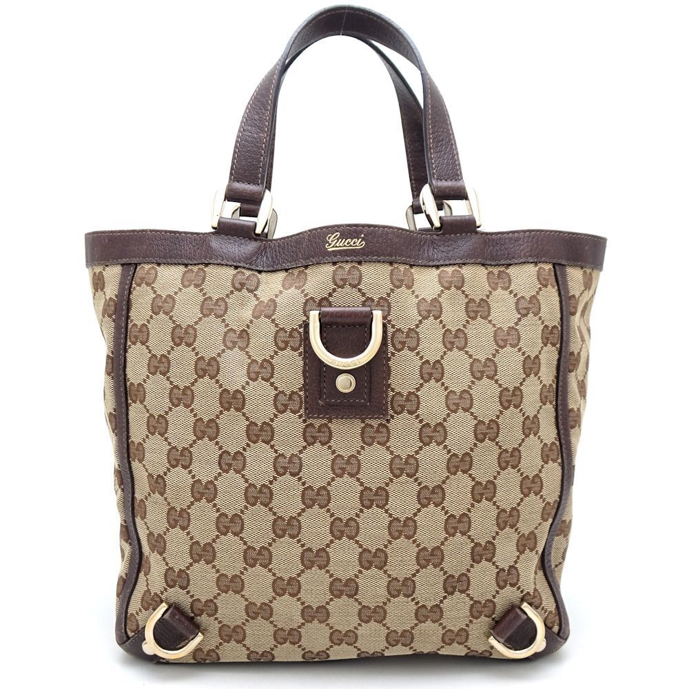 Gucci Tote Bag Abbey Gg Canvas Leather