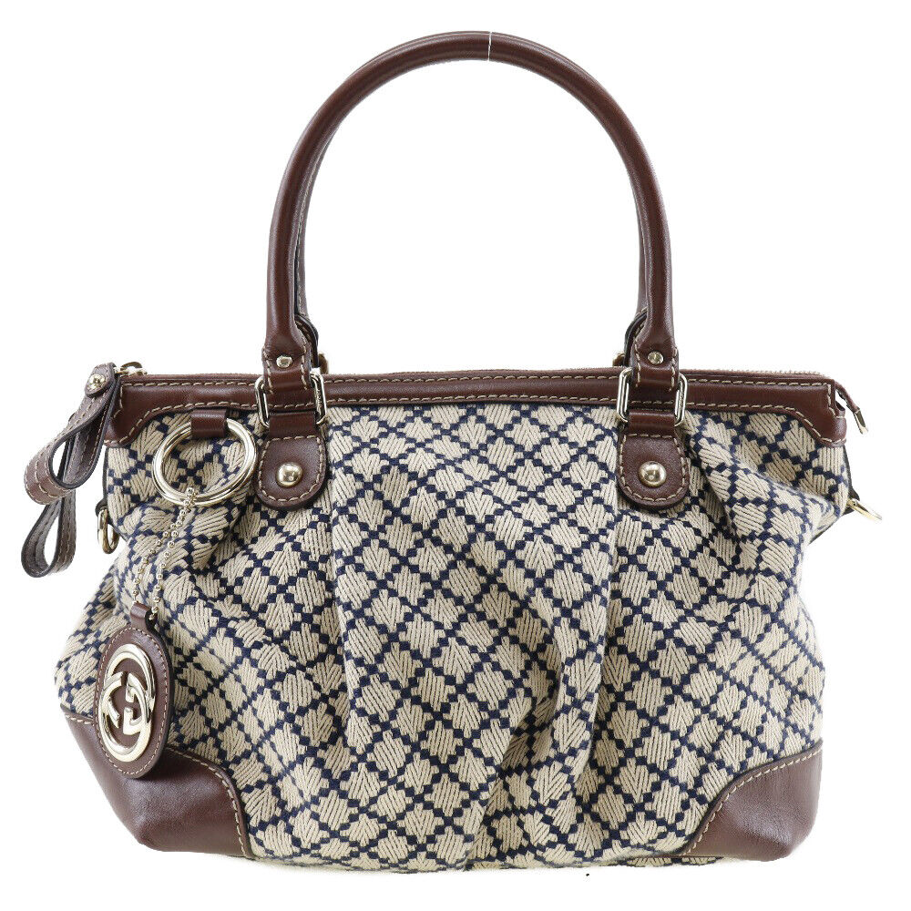 Gucci Diamante Handbag Sukey Brown