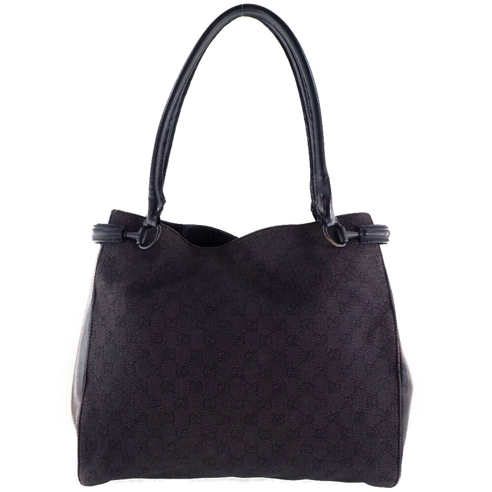 Gucci Tote Bag Black Gg CanvasLeather