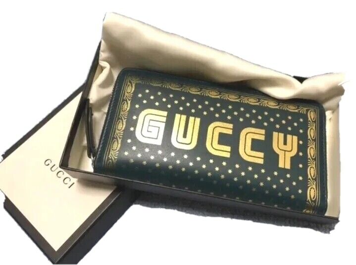 Gucci Sega Long Wallet Round Zip Green