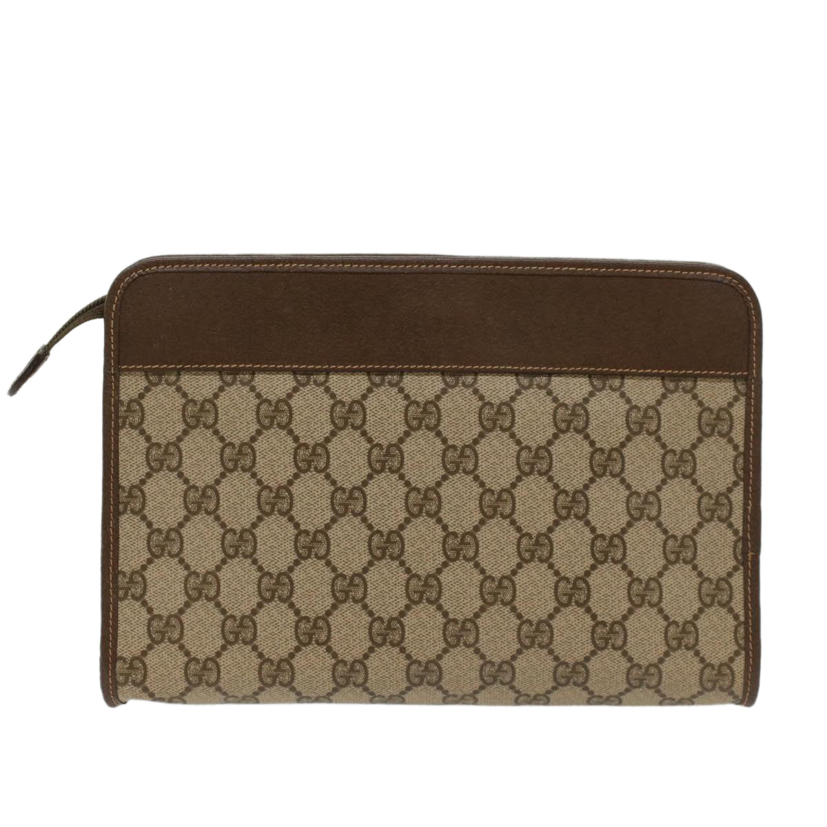 GUCCI GG Canvas Clutch Bag PVC Leather Beige 014.122.6063.4021 yk7734