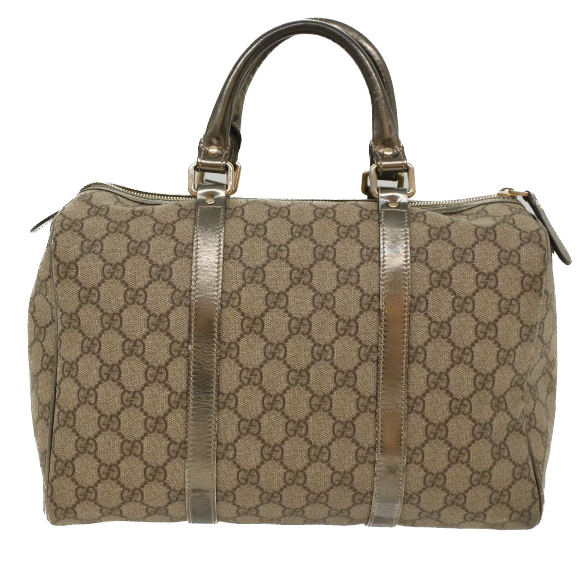 GUCCI GG Canvas Boston Bag PVC Leather Beige 193603 yk7999B