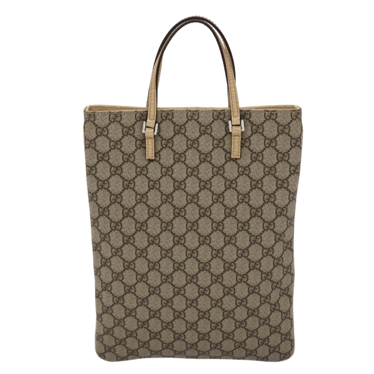 GUCCI GG Canvas Hand Bag PVC Leather Beige 117551 45968