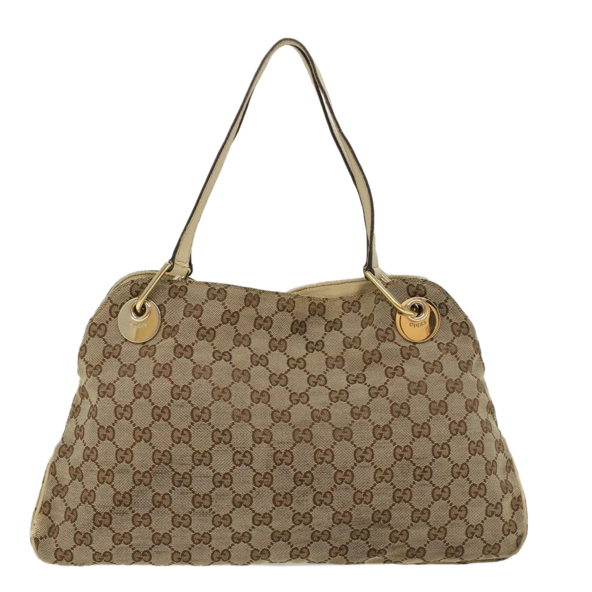 GUCCI GG Canvas Shoulder Bag Beige White 121023 cl571