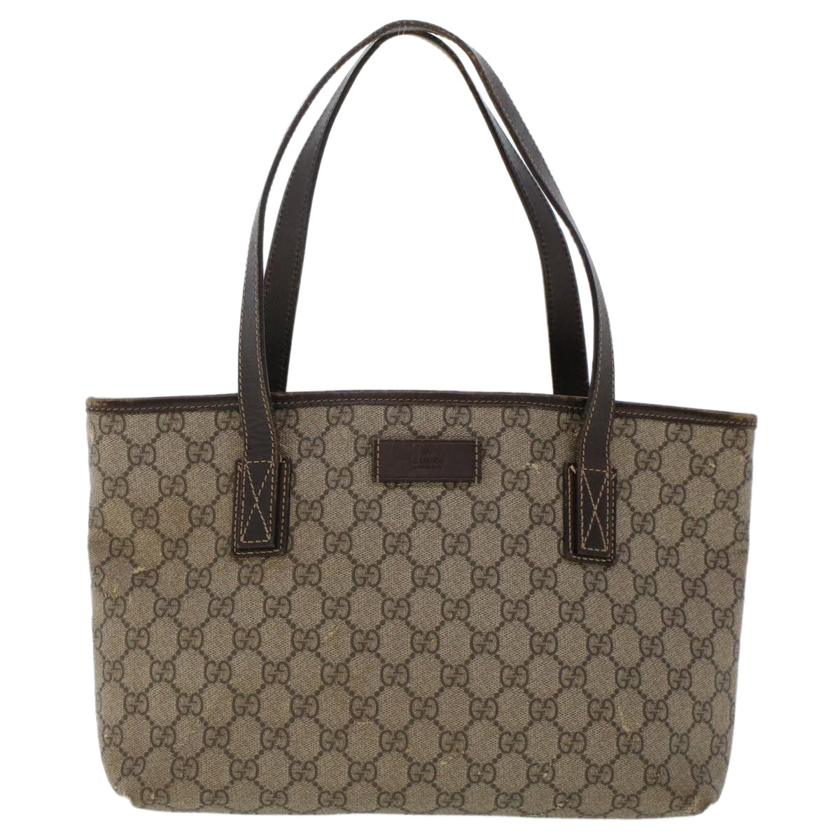 GUCCI GG Canvas Tote Bag PVC Leather Beige 211138 ac1991