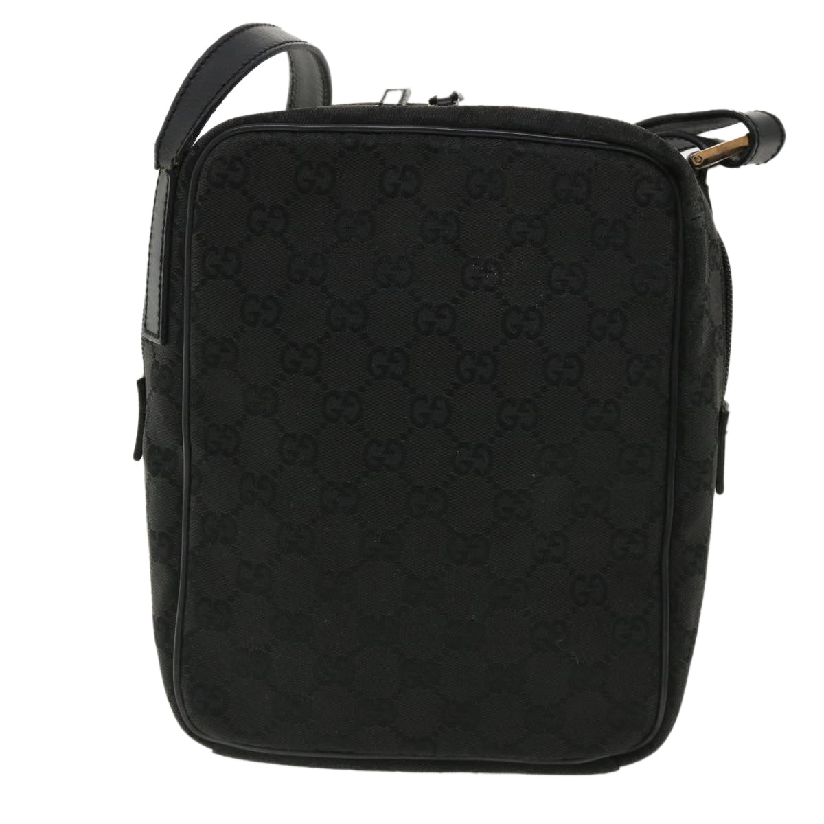 GUCCI GG Canvas Shoulder Bag Canvas Black 03136 ki2642