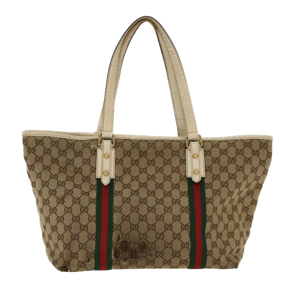 GUCCI GG Canvas Web Sherry Line Shoulder Bag Beige Red Green 139260 47709