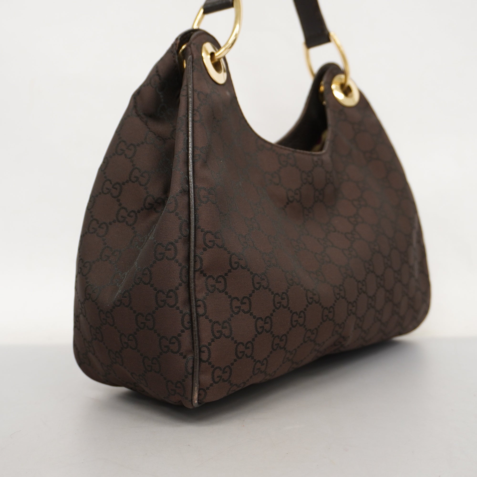 Gucci 257265 Women's Nylon Shoulder Bag Brown