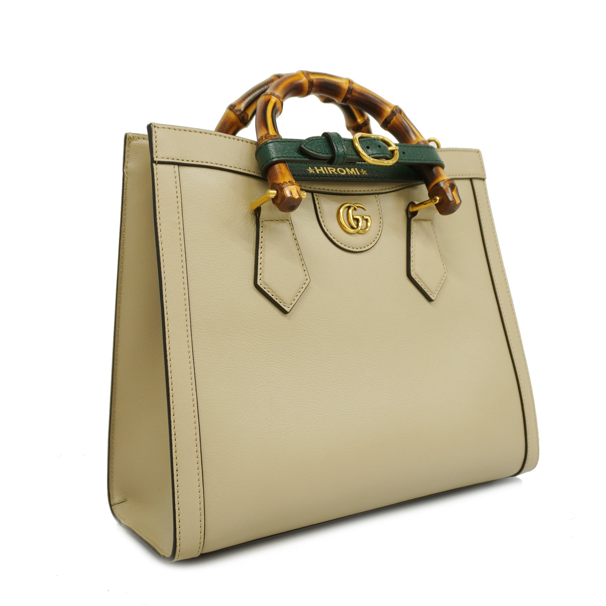 Gucci Bamboo Diana 660195 Women's Leather HandBag,Shoulder Bag Grayish