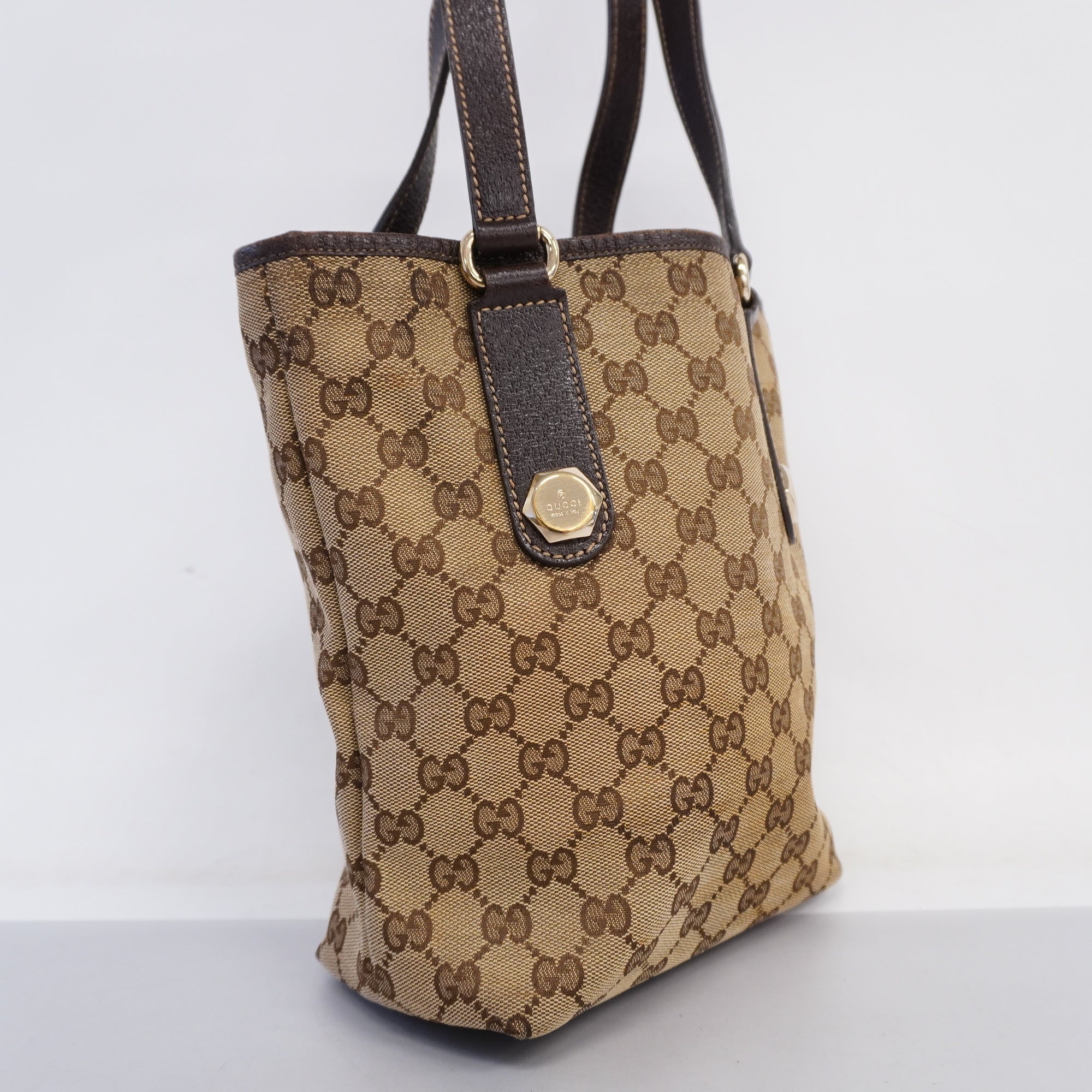 Gucci 153361 Women's GG Canvas Tote Bag Beige,Brown