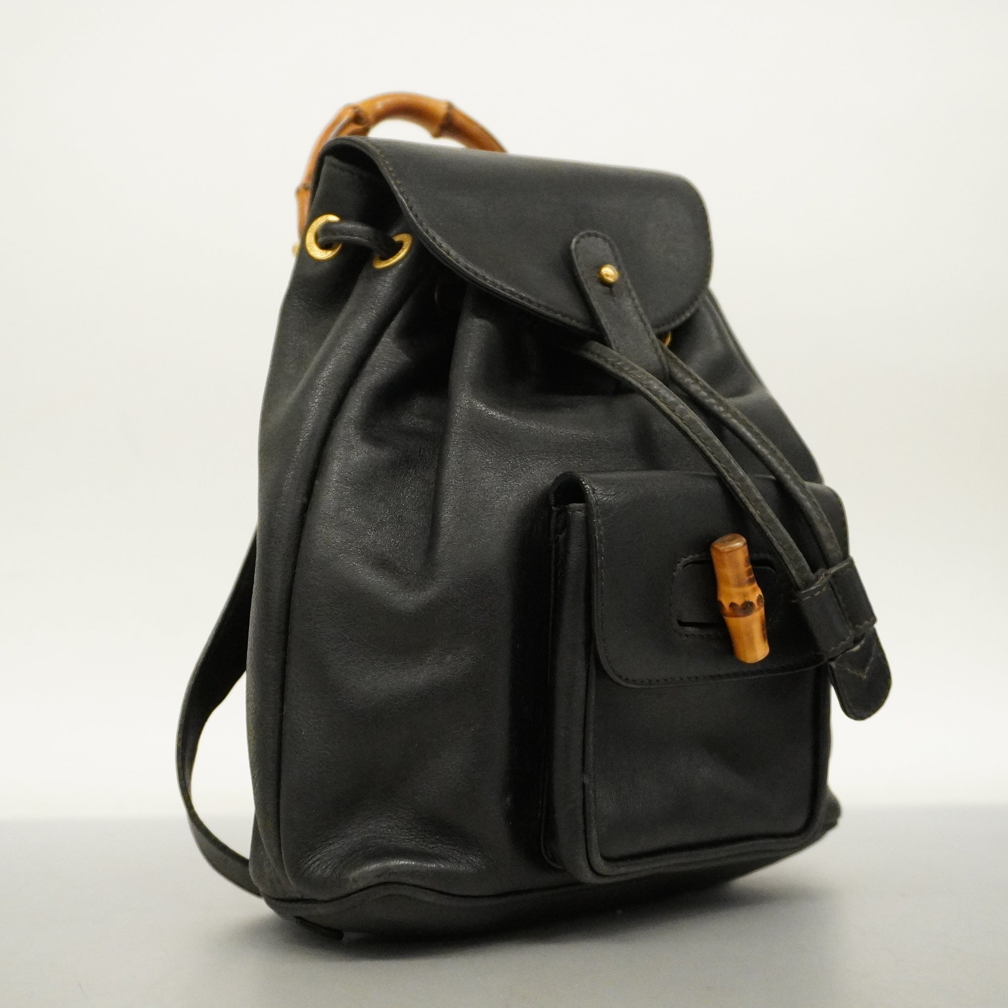 Gucci Bamboo Rucksack 003 1705 0030 Women's Leather Backpack Black