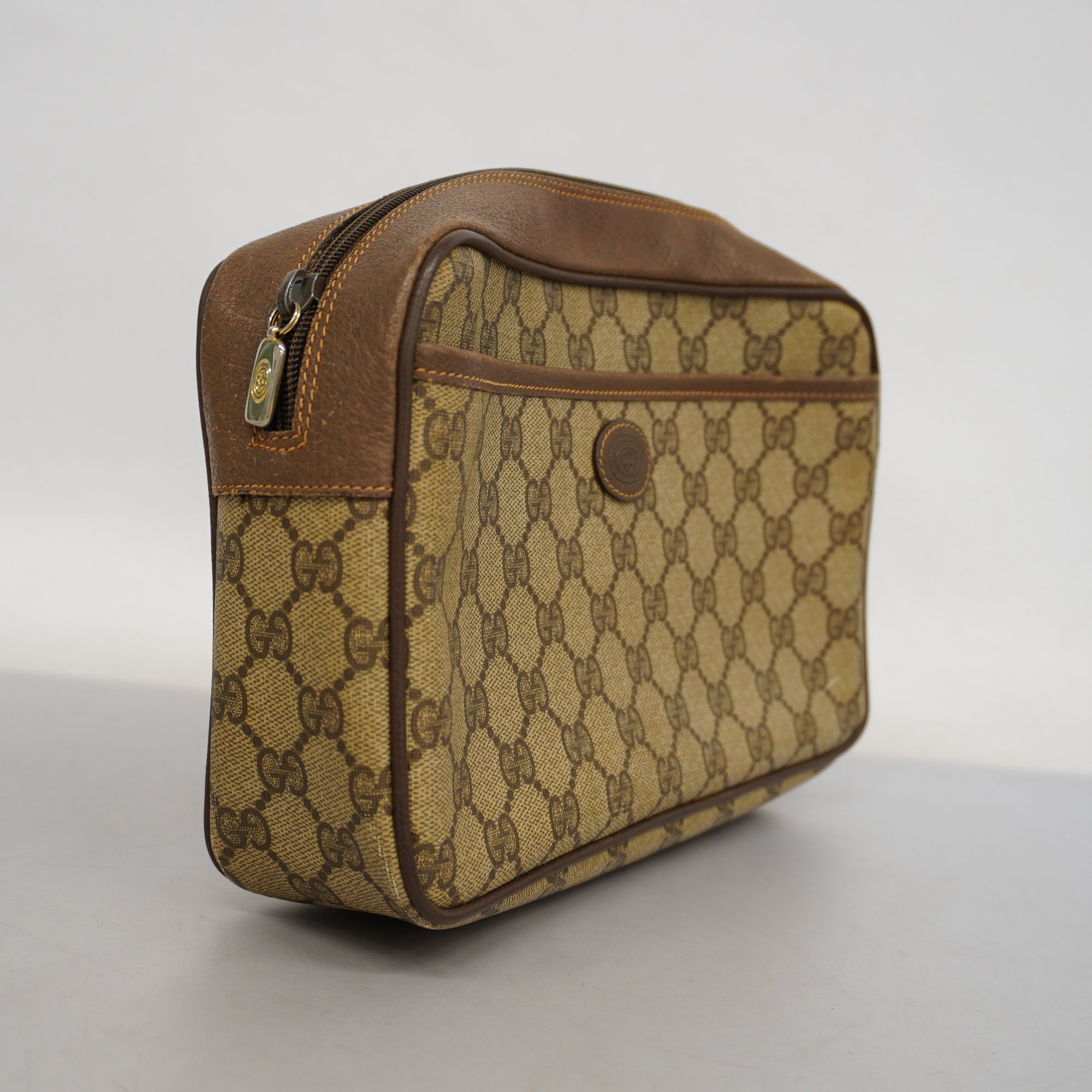 Gucci Clutch Bag 89.01.044 Women's GG Supreme Clutch Bag Beige,Brown