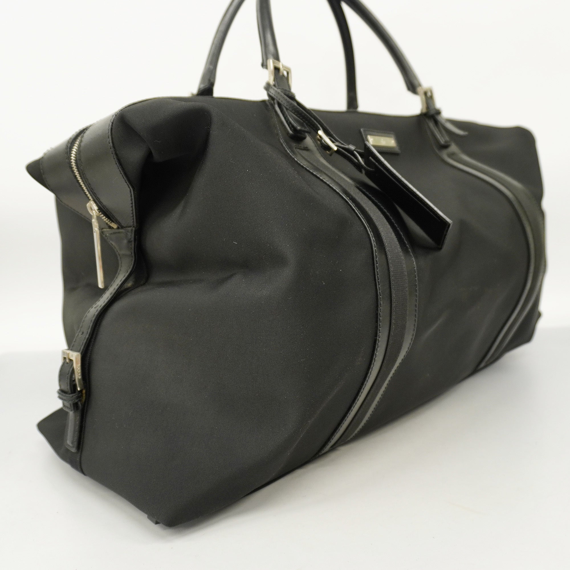 Gucci Boston Bag 201847 Men,Women,Unisex Leather,Nylon Boston Bag Black