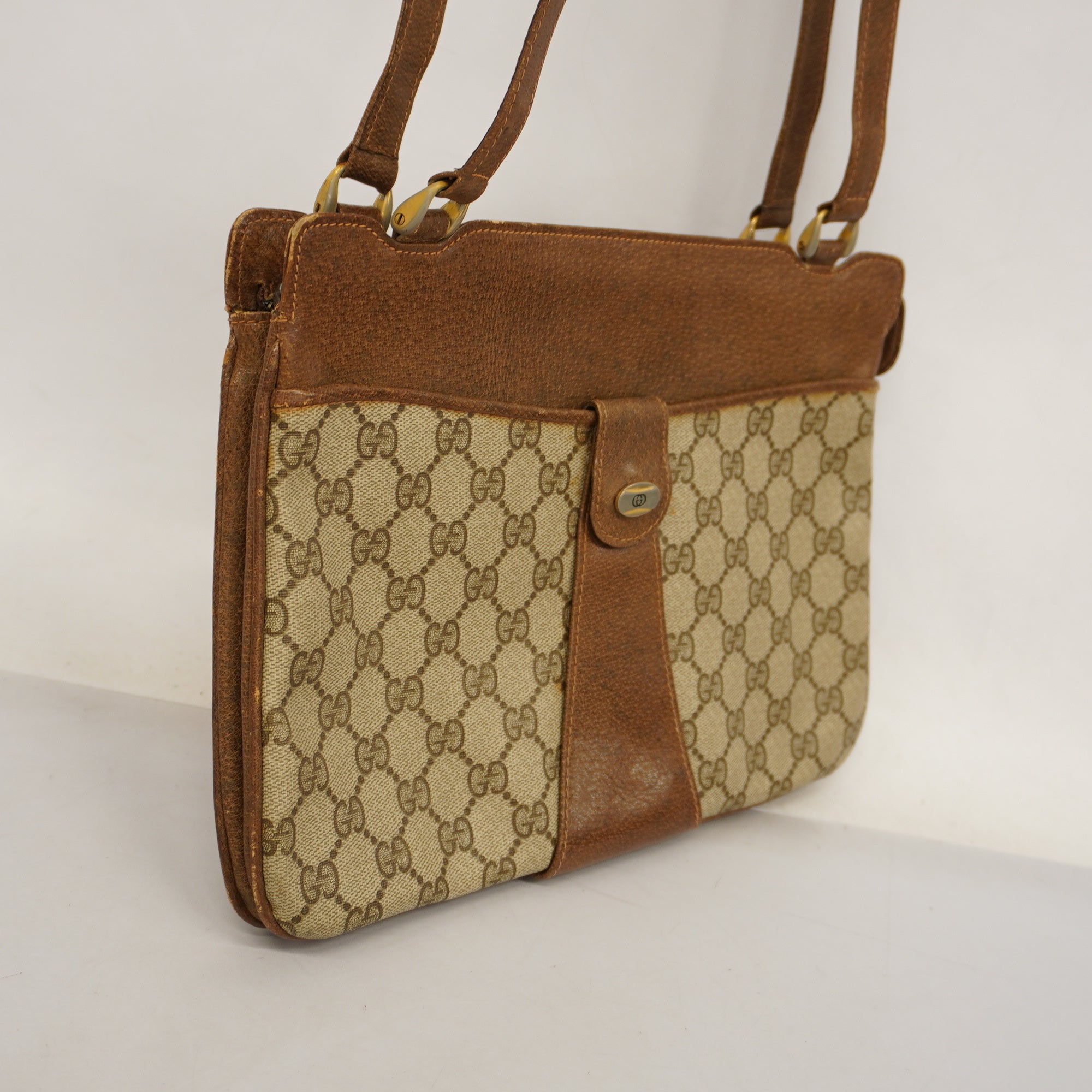 Gucci HandBag 67 02 021 Women's GG Supreme Beige,Brown