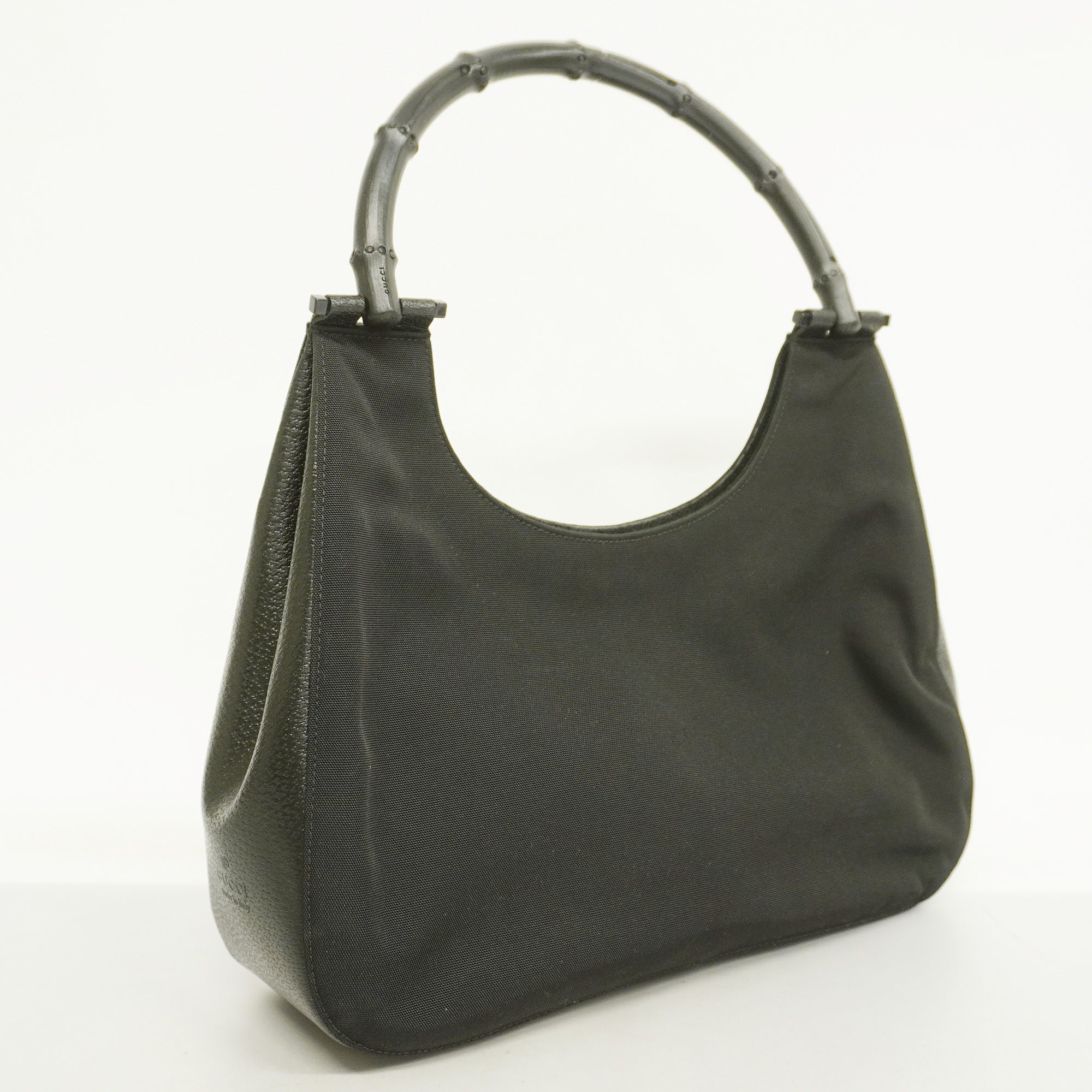 Gucci Bamboo HandBag 001 3739 Women's Nylon,Leather HandBag Black