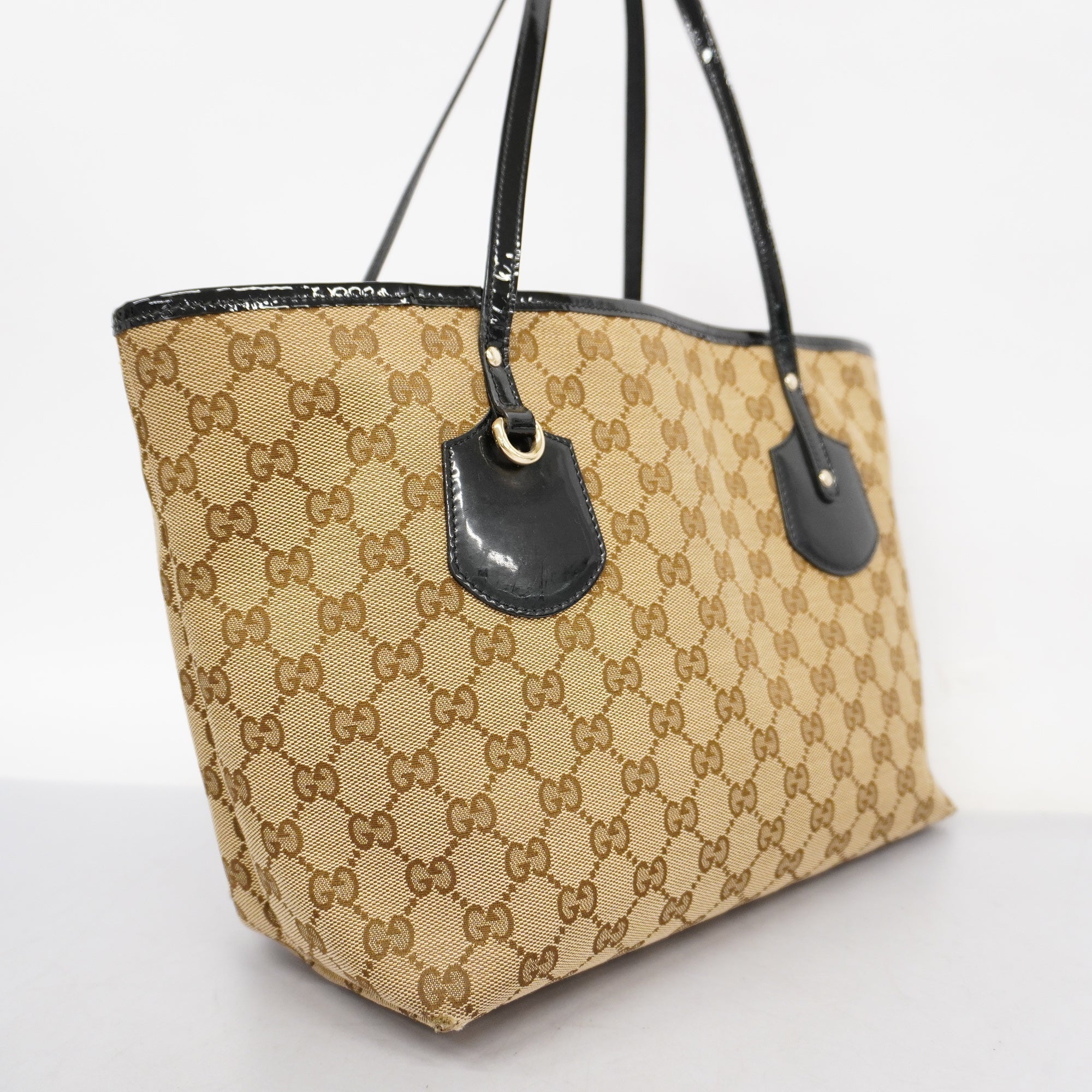 Gucci GG Canvas Tote Bag 211976 Women's Canvas Tote Bag Beige,Black