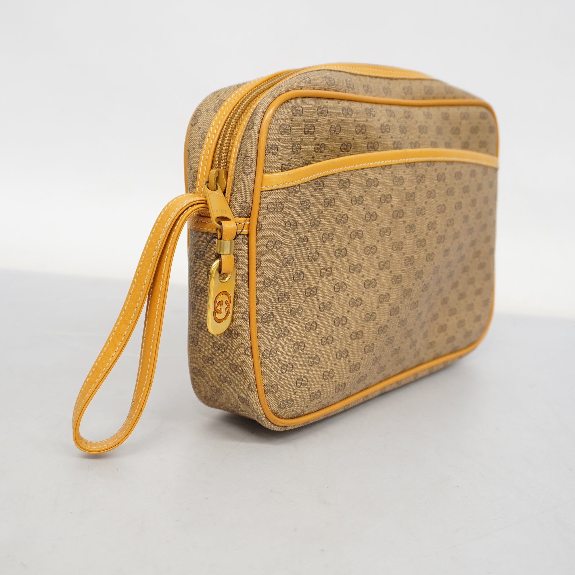 Gucci Micro GG Clutch Bag 014 14 0028 Women's PVC,Leather Clutch Bag Beige