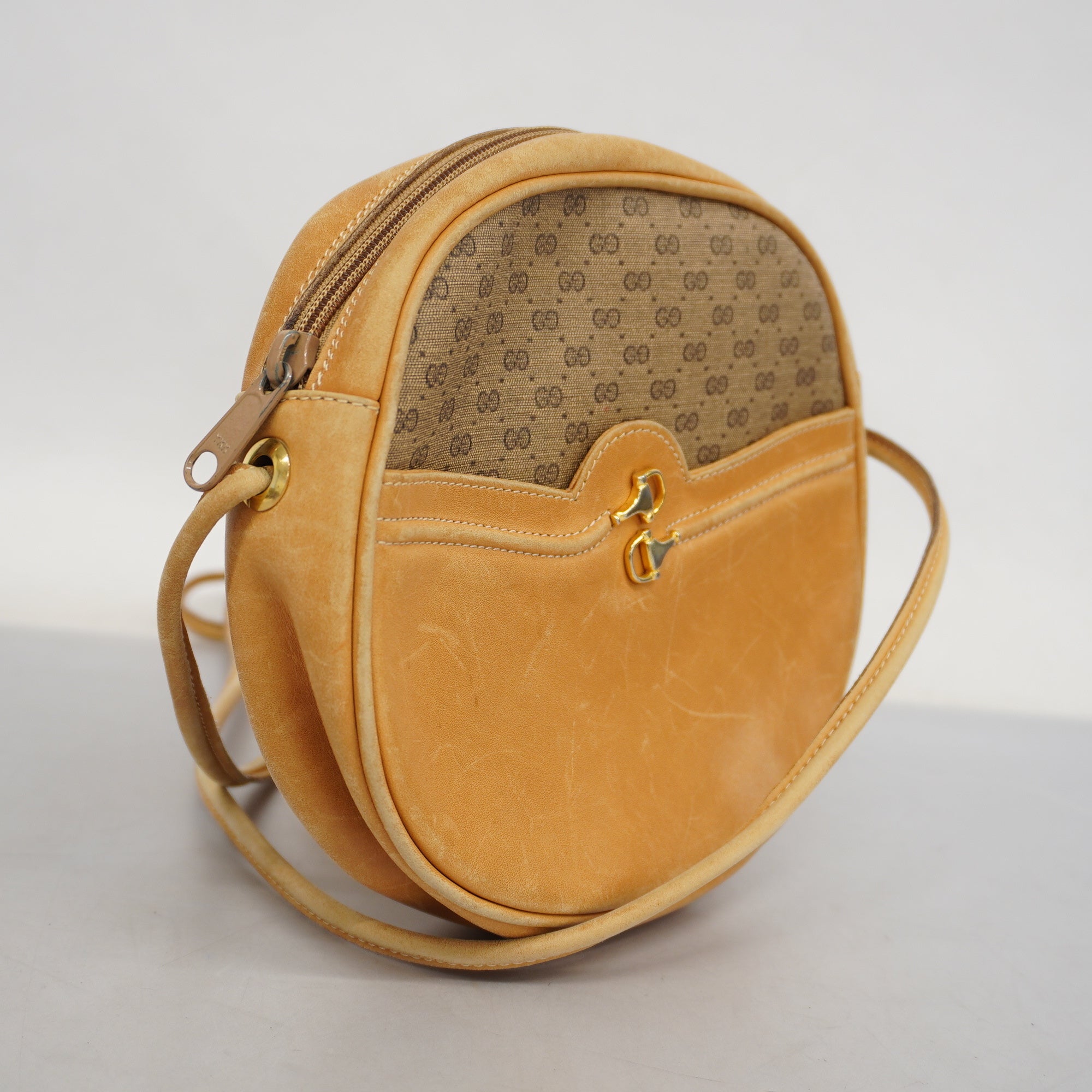 Gucci Micro GG Micro GG 004 106 0024 Women's Leather Shoulder Bag Beige