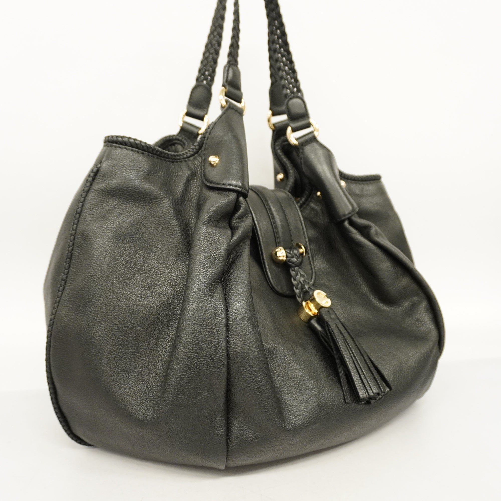 Gucci Marrakech 257029 Women's Leather Shoulder Bag Black