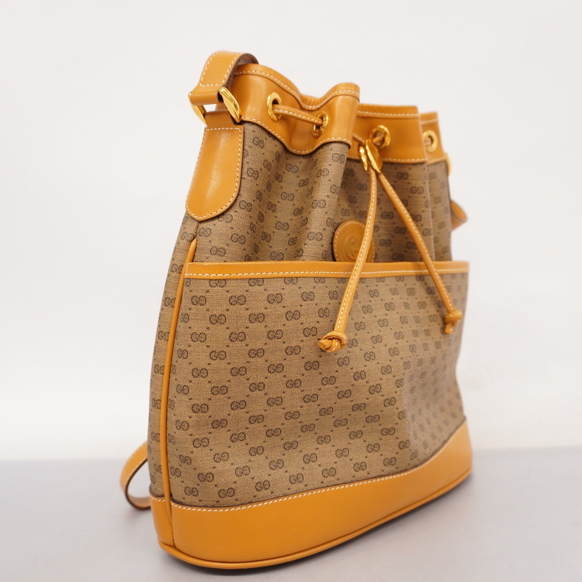 Gucci Micro GG 001 165 0937 Women's PVC,Leather Shoulder Bag Beige